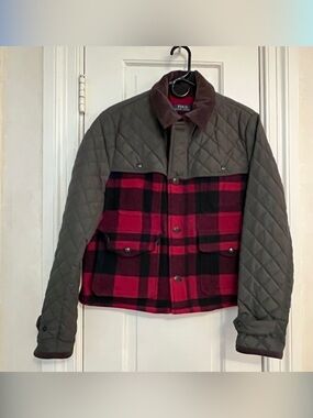 Polo by Ralph Lauren Green,Red & Black Quilted Plaid Shirt Jacket- Women Size 14